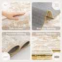 Soalmost 5x7 Area Rugs for Living Room, Washable Vintage Floral Non-Slip Low Pile Neutral Rug Soft Throw Carpet for Dining Room Bedroom Home Office Nursery (Beige, 5'x7')