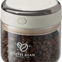 Coffee Bean Storage Container with One-way Valve Airtight Lid Date Tracker for Coffee and More Food Fresh and Storage, Clear Borosilicate Glass Coffee Canister(0.5 Qt - 6 OZ)
