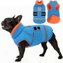 SUNFURA Dog Coats for Medium Dogs, Dog Winter Coat with Fleece Lining for Cold Weather, Warm Dogs Puffer Jacket Reflective Snowsuit with Leash Hole for Jack Russel, Boston Terrier, Turquoise M