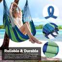 KPX Ourdoor Hanging Hammock Chair Comfortable Tree Swing Chair Large Size 110X130cmWithout Pillows - 330 Lbs Weight Capacity (Blue/Green)