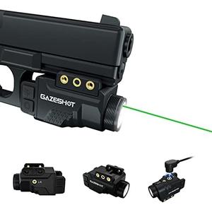 GAZESHOT Mini 700 Lumens Pistol Light Laser Combo Weapon Light Tactical Flashlights, Magnetic USB Rechargeable with Green Beam and Strobe Mode for GL Glock and Picatinny Rail
