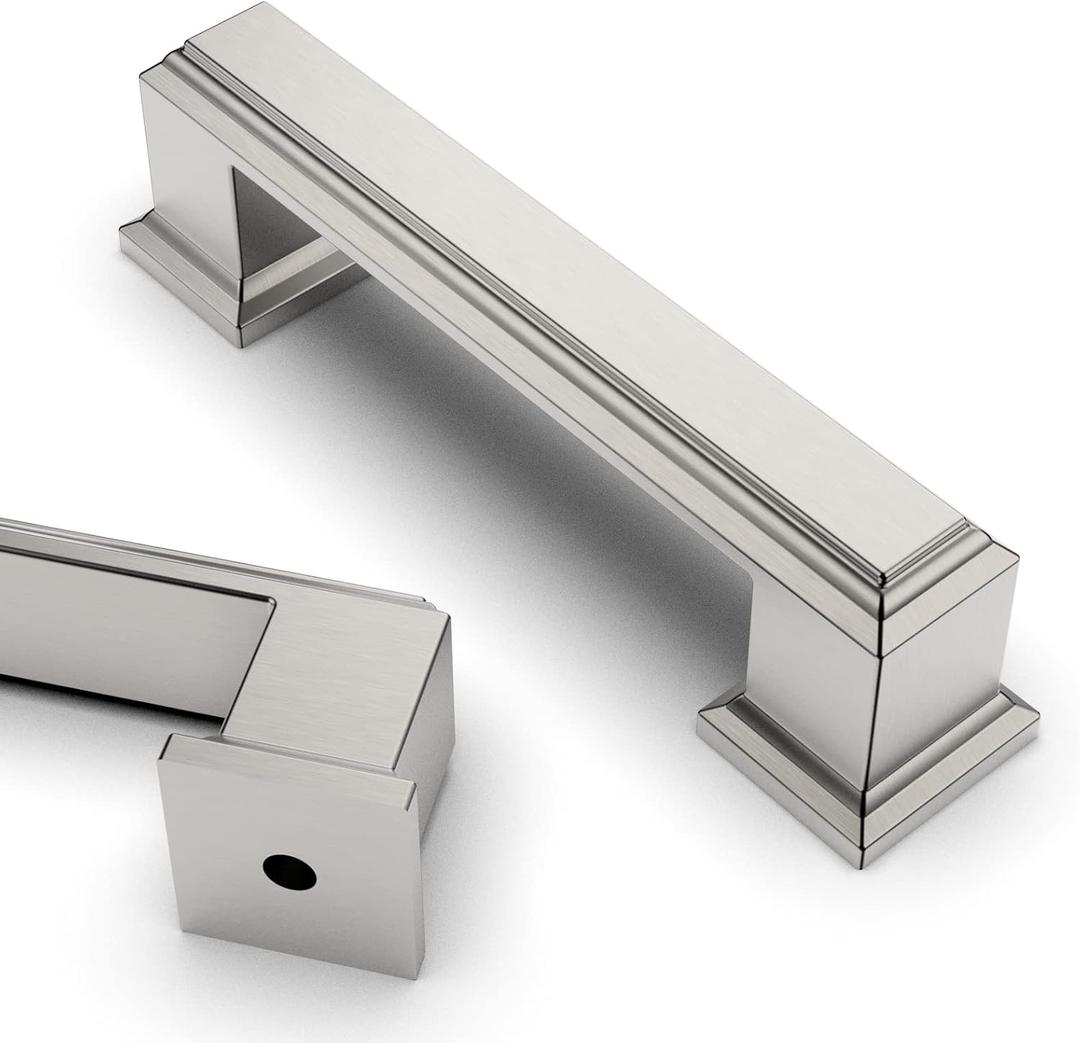 Asidrama 10 Pack 3 Inch(76mm) Brushed Satin Nickel Kitchen Cabinet Handles Cabinet Pulls Kitchen Cabinet Hardware for Cupboard Drawer Pulls