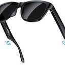 Smart Bluetooth Glasses,Built-in Mic & Speakers,Smart Wireless Headphone Sunglasses for Men and Women,Athletic/Outdoor UV Protection and Voice Control,Unisex(Black)
