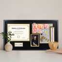 Graduation Shadow Box Frame for 8.5x11 Diploma & 4x6 Photo with Graduation Cap & Tassel Holder Class of 2026 2025 Wood Display Case