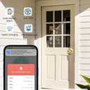KLLOQUE Fingerprint Door Lock, Smart Fingerprint Door Knob with Lock, Biometric Door Locks with App Control & Key, Keyless Thumbprint Entry Door Locks for Bedroom, Front Door, Home, Apartment-Brass