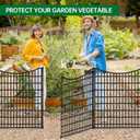 18 Panels No Dig Decorative Fence with Gate, 33 in(H) X 40.5 ft(L) Tall Garden Fence Animal Barrier, Rustproof Metal Wire Edging Border, Temporary Dog Fencing for Outdoor, Yard, Patio