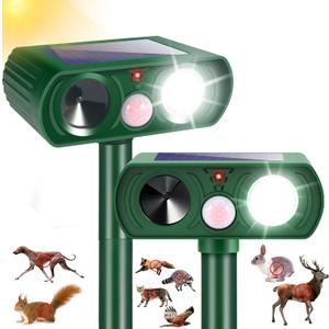 Solar Ultrasonic Animal Repellent Outdoor Deer Repellent Deterrent Motion Detection Light