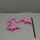 JOYIN Set of 2 Small Pink Flamingo Yard Ornament Stakes Mini Lawn Plastic Flamingo Statue with Metal Legs for Sidewalks, Outdoor Garden Decoration, Luau Party, Beach, Tropical Party Decor, 2 Styles