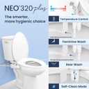 LUXE Bidet NEO 320 Plus - Warm Water, Dual Nozzle, Non-Electric Bidet Attachment for Toilet Seat, Patented Slide-In Install, 360 Self-Clean, EZ-Lift to Clean, Feminine & Rear Wash (Chrome)