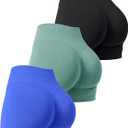 3 Pack Workout Gym Shorts Women Scrunch Butt Lifting Seamless High Waist Yoga Booty Shorts for Women M