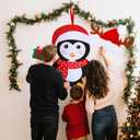 30 Pcs DIY Felt Christmas Winter Penguin Crafts Kits with 29 Detachable Ornaments 2.25ft Christmas Game Craft Kits for Little One Penguin Art Set Wall Hanging Gifts for Xmas Winter Holiday Party Decor
