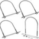4Pack Square U-Bolts 4-1/2"(115mm) Inner Width, 304 Stainless Steel U Bolts M10 with Washers & Nuts for Replacement Parts and Accessories for Ski Boat, Fishing Boat or Sailboat Trailer