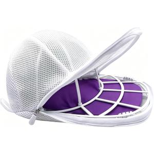 Hat Washer Cage for Washing Machine, Cap Washer with Mesh Bags Baseball Caps Cleaner/Cleaning Protector Cage (White- 1 Pack)