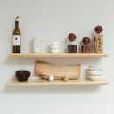 Natural Pine Floating Shelves - Bathroom & Bedroom/Living Room - Set of 2 (36x6.7x1.2 inch)
