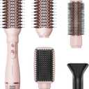Wavytalk Hair Dryer Brush Set, Air Sculpt 4-in-1 Hot Air Brush Set, Multi Hair Styler for Salon Blowouts, Smooth Curls, Volumizing and Straightening, Sleek and Less Frizz, Pink