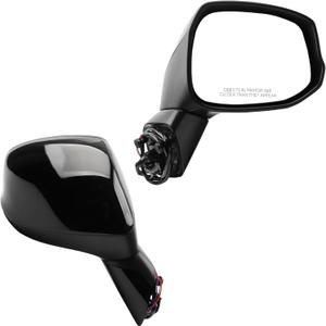 Dasbecan Right Passenger Side Black Door Mirror Compatible with 2012 2013 2014 2015 Honda Civic Power Glass Manual Folding Replace# HO1321261, 76208TR0A01-PFM, 76208TR6C01-PFM, 76201TR0A01ZD, 76202TR0A01