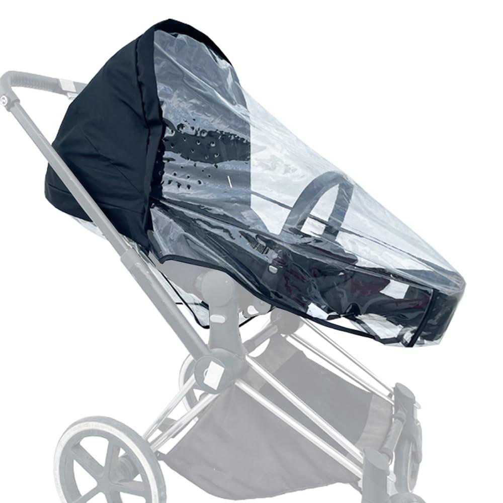 Baby Stroller Rain Cover Compatible with Cybex Priam & Mios & Balios Prams, Stroller Accessories Wind Cover, Transparent EVA Weather Shield with Large Space