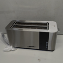 Mueller UltraToast Full Stainless Steel Toaster 4 Slice, Long Extra-Wide Slots for Bagels and Waffles, 6 Browning Levels, LED Display, Cancel/Defrost/Reheat Functions & Removable Tray, Kitchen Gadgets