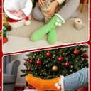 ramede Womens Fuzzy Slipper Socks with Gripper Winter Pastel Cozy Non Slip Winter Lined Warm Thick Soft Socks Gift (Orange Pink Green)