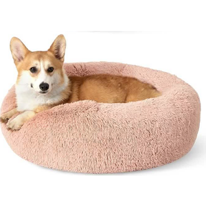 Calming Donut Bed for Dogs and Cats - 23.0L x 23.0W x 8.0Th - Pink
