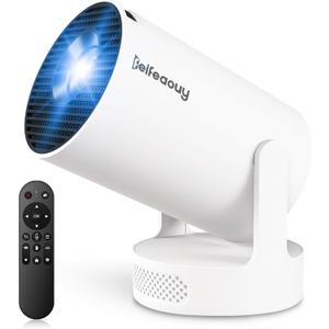 Mini Projector - Manual Focus, Smart Portable Projector for Bedroom & Home Cinema with 4K Support, 170 ANSI Lumens, Auto Keystone, Netflix Certified, Android 11, Voice Control, Air Mouse Remote