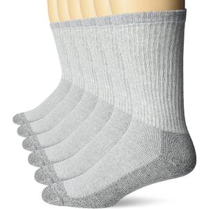 Fruit of the Loom Men's Full Cushion Heavy Duty Work Crew Socks (6 Pair Pack)