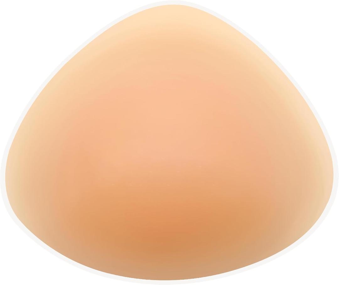 Silicone Breast Form Triangle Mastectomy Prosthesis Concave Bra Enhancer Insert for Swimming Suit, One Piece (XL (275g/0.6lb), Nude)