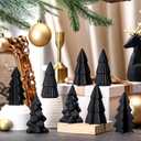 Nuenen 8 Pcs Ceramic Christmas Tree Porcelain Christmas Tree Winter Xmas Trees Mini Stoneware Trees for Mantle Table Shelf Living Room Bedroom Cabinets Office Desktop (Classic,Black)