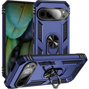 Korecase for Google 9 Pro XL Phone Case with Ring Stand,[Full Body Military Grade Heavy Duty Phone Cover] Shockproof Protective Phone Case for Pixel 9 Pro XL Case Blue