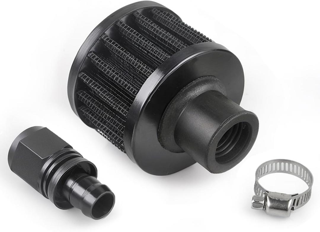 15mm Fuel Cell Breather/Vent Air Filter 10AN Female Fitting Kit (Straight)