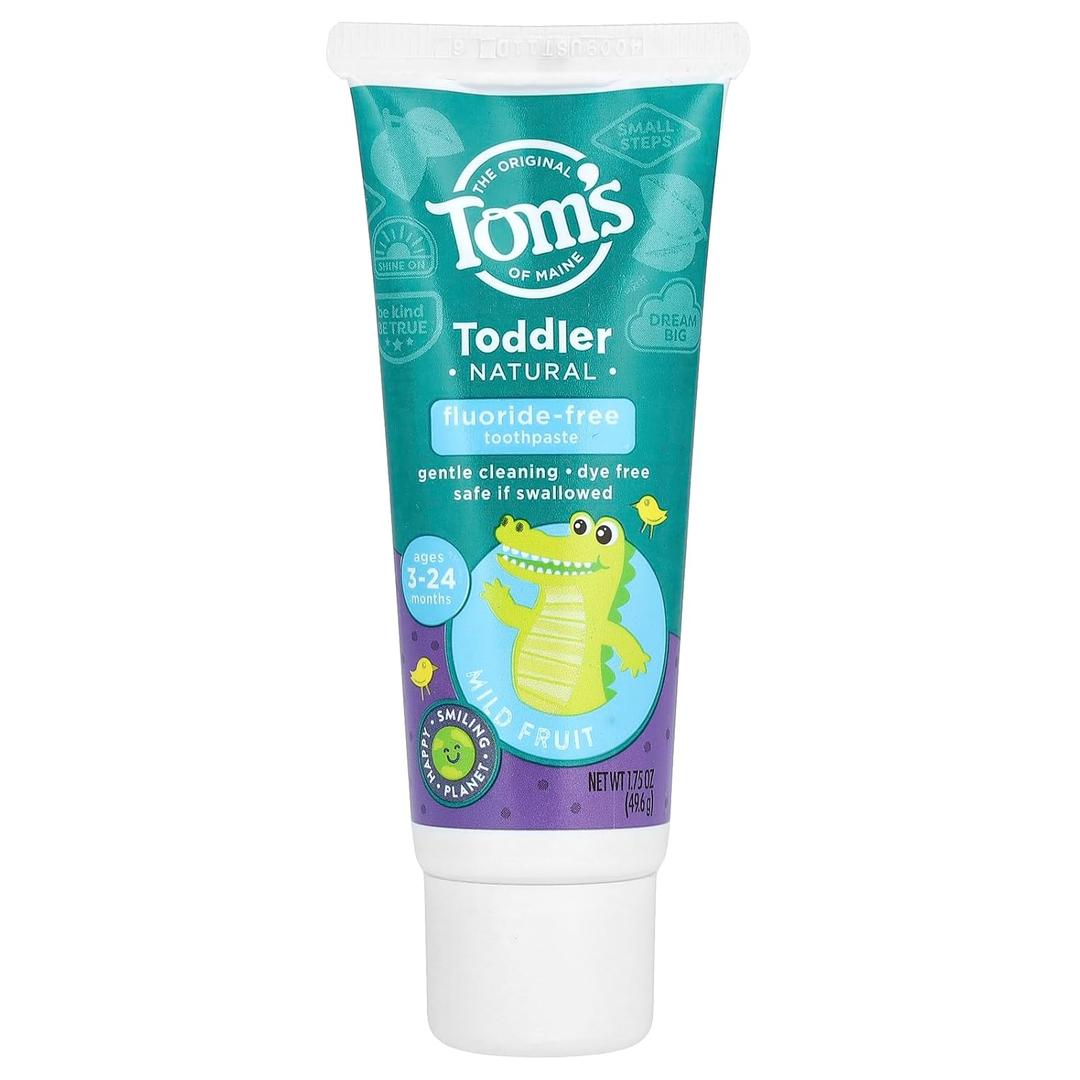 Tom's of Maine Toddlers Fluoride-Free Natural Toothpaste in Mild Fruit Gel, 1.75 Ounce