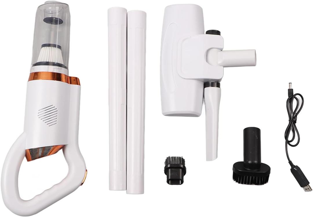 Cordless Vacuum Cleaner, Strong Suction Cordless Stick Vacuum Cleaner, Lightweight Handheld Vacuum for Home Pet Hair Carpet Floor (White)