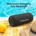 Passau Portable Bluetooth Speakers Loud 40W Peak Stereo Sound, Passive Radiators-Deep Bass, All Day Playtime, Adjustable Strap, BT5.3, IPX5 Wireless Speaker RGB Lights for Indoor Outdoor (Black)
