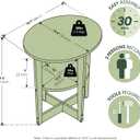 Furinno JAYA Side Table, 2-Tier Round Modern End Table with Oval Tabletop, Night Stand, Bedside Table with Open Shelf, for Living Room, Bedroom, French Oak