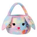 Easter Baskets for Kids,Plush Egg Hunting Easter Buckets with Handle Folded Ears, Gifts Boys Girls (Multi)