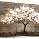 Wapluam Tree Of Life Wall Art,Neutral Abstract Canvas Painting Art Prints,Framed Wall Art,Wall Decor For Living Room,Nature Plant Modern Pictures For Bedroom Bathroom Dining Room Office Artwork 20x40