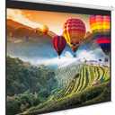 Pyle Manual Pull-Down Projector Screen - Universal 84-inch Roll-Down Retractable Manual Projection Screen w/ Auto-Locking, Adjustable Screen Height, Black Masking Border - 50.3 x 67.3