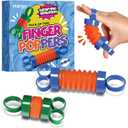 Finger Poppers Hand Gripper Strengthener for Kids Hand Exercisers Pop Tube Mini Fidget Toys - Sensory Toy for Kids - Finger Strengthener and Hand Therapy Stocking Stuffers - Pack of 2