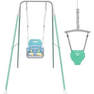 2 in 1 Toddler Swing & Baby Jumper for Outdoor & Indoor Use
Foldable Baby Swing, Easily Installable and Storabl, Toddler Swing Set for Backyard