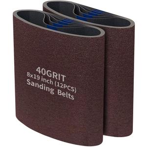 12 Packs 8 x 19 inch 40 Grit Cloth Floor Sanding Belts Ideal for Sanding Commercial and Residential Flooring