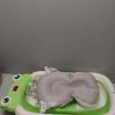 BUNWAG Baby Bathtub, Collapsible Newborn Bathtub for Infant to Toddler with Soft Cushion and Thermometer,Portable Travel Newborn Tub with No-Slip Feet, Baby Shower Gifts, 0-12 Months Baby Bath, Green