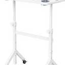 Marsail Mobile Standing Desk with Lockable Wheels and 6 Height Levels, 31.5" x 15.7"
