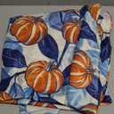 Blue Burnt Orange Fall Tablecloth Round 60 Inch and Fall Garden Flag 12x18 Inch Autumn Harvest Thanksgiving Day Holiday Seasonal Farmhouse for Indoor Outside Party Kitchen Home Decor