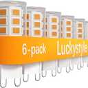 Luckystyle G9 LED Bulb,4W Led G9 Light Bulbs for Chandelier Lighting,Soft Warm White 2700k Bulb 120V 450LM,No-Flicker 360° Beam Angle,Ceramic Bi Pin Base,Led G9 Bulbs for Home Lighting Bathroom 6 Pack