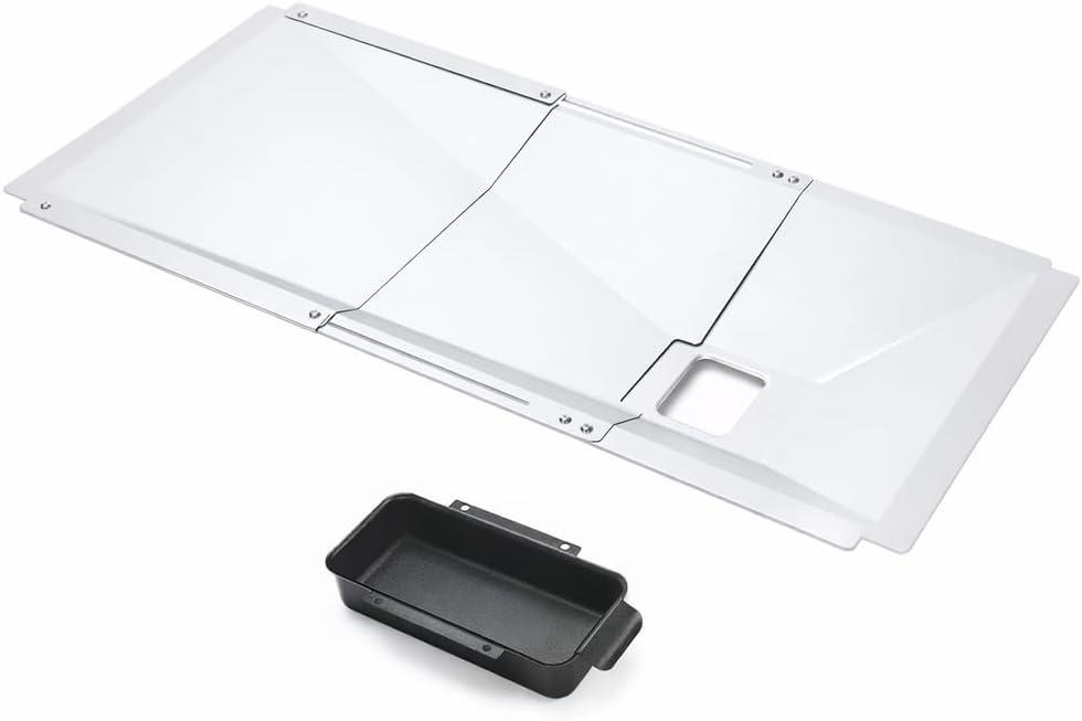 Uniflasy Universal Grease Tray with Catch Pan fits Nexgrill, Charbroil, Dynaglo, Kenmore, BHG, Grill Master, Backyard, Uniflame, Expert Gas Grill, Adjustable Drip Pan for 3/4/5 Burner Gas Grill