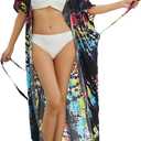 Kaftan Dresses for Women Plus Size Summer Beach Dress with Print and Swim Cover Ups