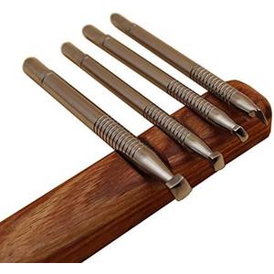 Leather Stamping Tool 304 Stainless Steel Professional Stamp Tools Leather Edge Punch Carving DIY LeatherCrafts (Full Set, 1pcs (XS+S+M+L))