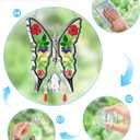 KY&BOSAM Crystal Butterfly Suncatchers for Windows Hanings Stained Glass Wind Chimes with Metal Charms Colorful Rainbow Prisms Garden Decor for Mom Grandma Christmas Wedding Gifts 8" Hanging Ornament