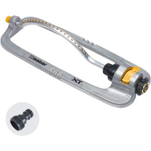 Melnor 65118-AMZ XT Metal Turbo Oscillating Sprinkler with QuickConnect Product Adapter Amazon Bundle, 4000 sq. ft. Coverage
