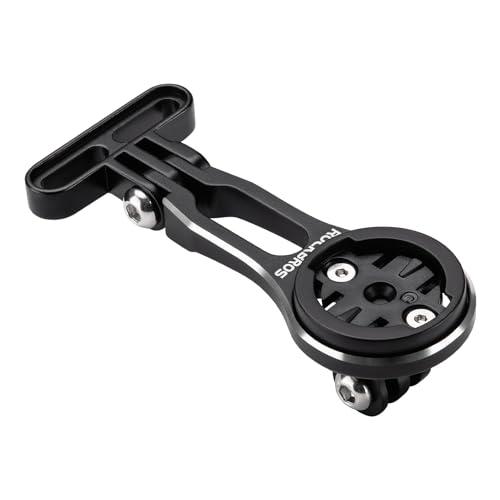ROCKBROS Bike Computer Mount Adjustable Out-Front Bicycle Computer Mount Aluminum Integrated Cycling Computer Mount Compatible with Garmin, Bryton, Go Pro for Handlebar Clamp Diameter up to 4 cm (Adjustable mount)